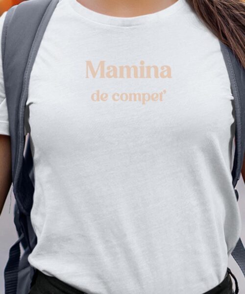 T-Shirt Blanc Mamina de compet' Pour femme-1