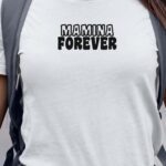 T-Shirt Blanc Mamina forever face Pour femme-1