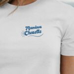 T-Shirt Blanc Maminou Chouette face Pour femme-1