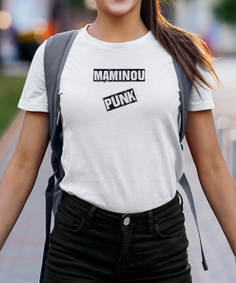 T-Shirt Blanc Maminou PUNK Pour femme-2