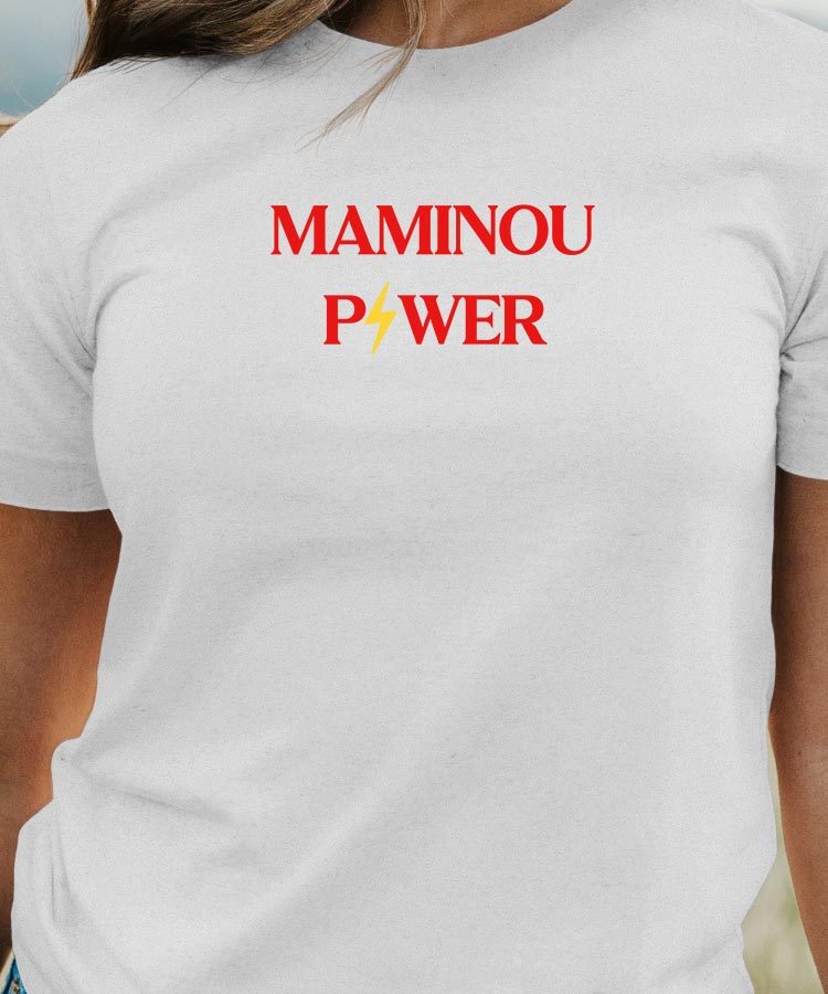 T-Shirt Blanc Maminou Power Pour femme-1