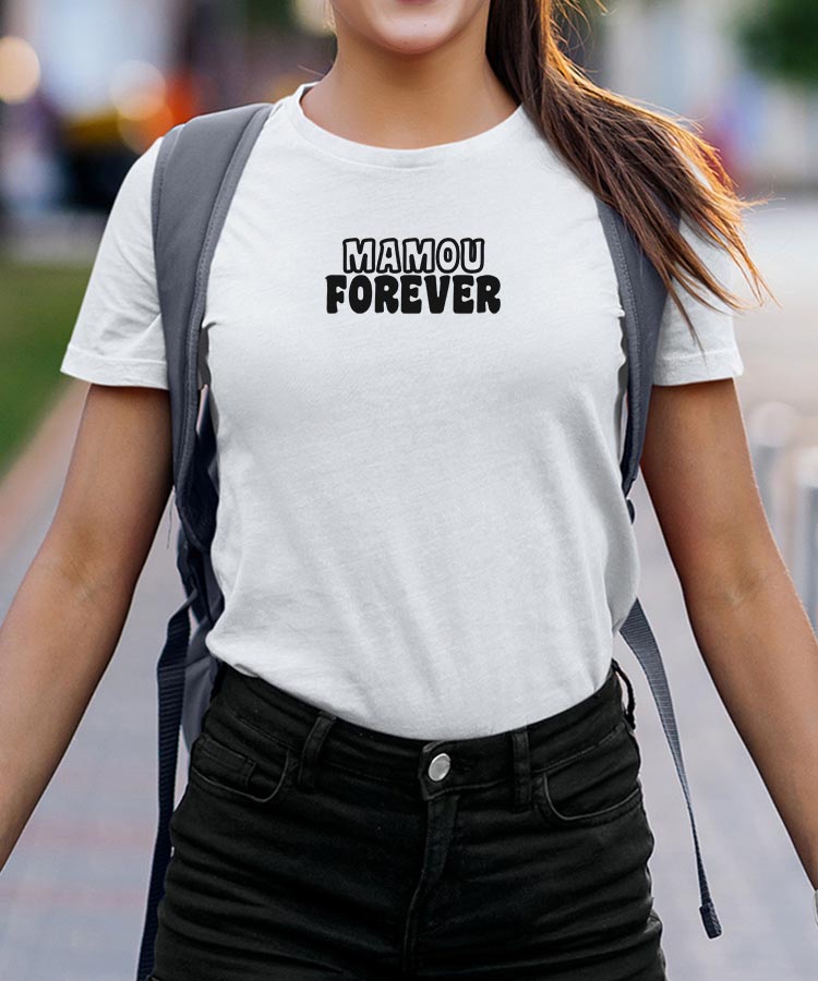 T-Shirt Blanc Mamou forever face Pour femme-2