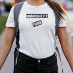 T-Shirt Blanc Mamounette PUNK Pour femme-2