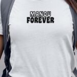 T-Shirt Blanc Manou forever face Pour femme-1