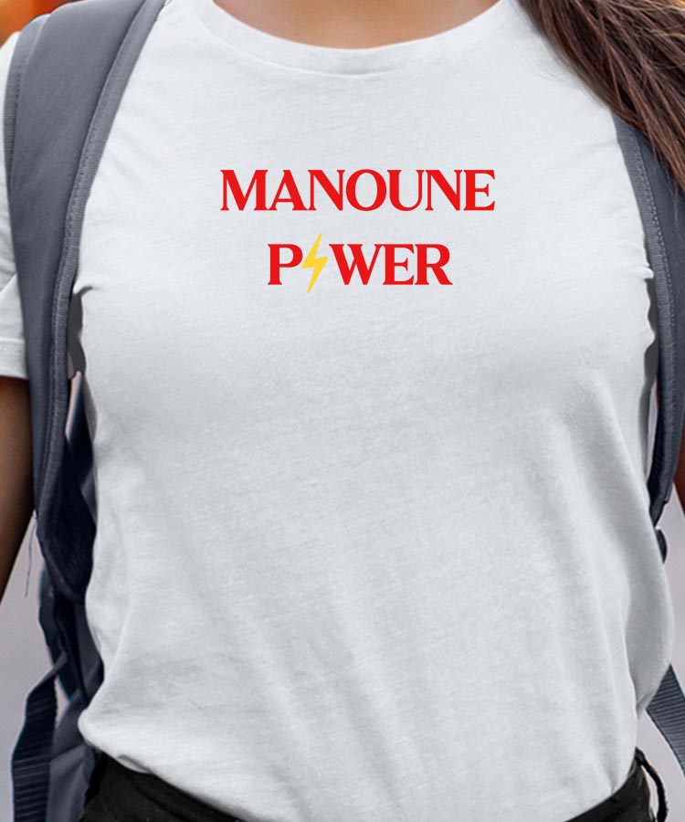 T-Shirt Blanc Manoune Power Pour femme-1
