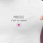 T-Shirt Blanc Marseille C'est la maison Pour homme-2