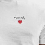 T-Shirt Blanc Marseille Coeur Pour homme-2