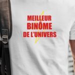 T-Shirt Blanc Meilleur Binôme de l'univers Pour homme-1