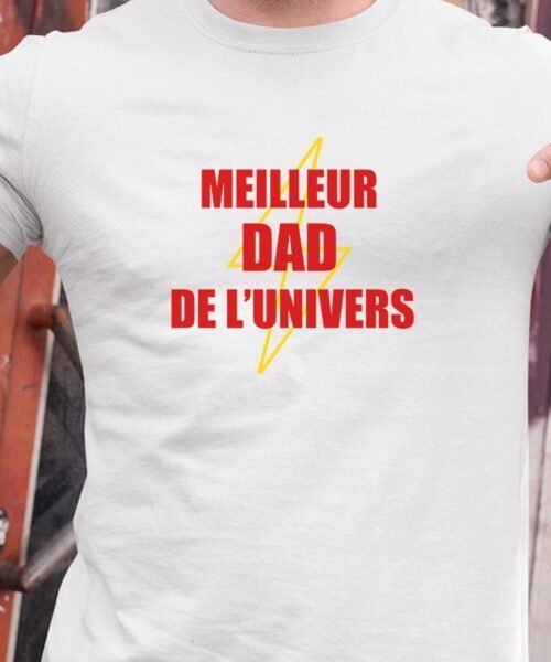 T-Shirt Blanc Meilleur Dad de l’univers Pour homme-1