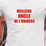 T-Shirt Blanc Meilleur Oncle de l'univers Pour homme-1