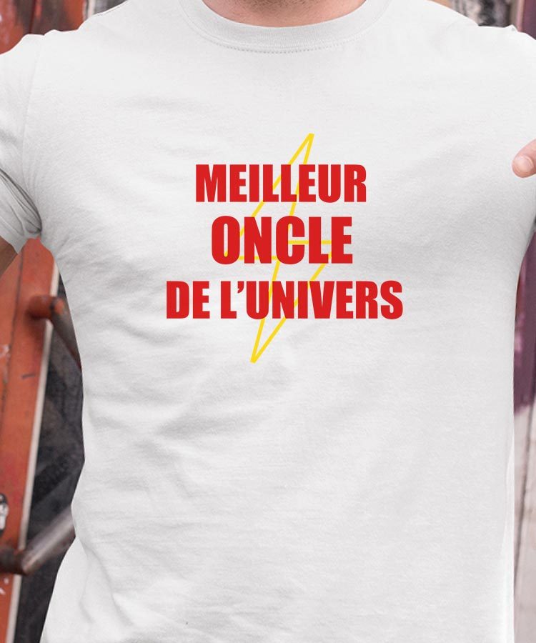 T-Shirt Blanc Meilleur Oncle de l'univers Pour homme-1