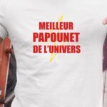T-Shirt Blanc Meilleur Papounet de l'univers Pour homme-1
