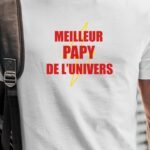 T-Shirt Blanc Meilleur Papy de l'univers Pour homme-1