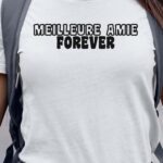 T-Shirt Blanc Meilleure Amie forever face Pour femme-1