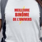 T-Shirt Blanc Meilleure Binôme de l'univers Pour femme-1