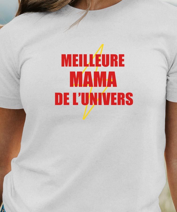 T-Shirt Blanc Meilleure Mama de l'univers Pour femme-1