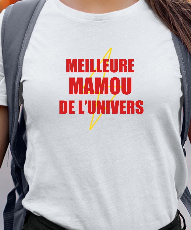 T-Shirt Blanc Meilleure Mamou de l'univers Pour femme-1