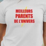 T-Shirt Blanc Meilleurs Parents de l'univers Pour femme-1