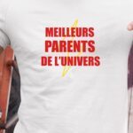 T-Shirt Blanc Meilleurs Parents de l'univers Pour homme-1