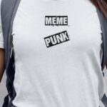 T-Shirt Blanc Meme PUNK Pour femme-1