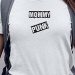 T-Shirt Blanc Mommy PUNK Pour femme-1