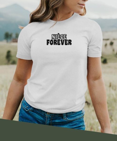 T-Shirt Blanc Nièce forever face Pour femme-2