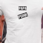 T-Shirt Blanc Papa PUNK Pour homme-1