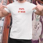T-Shirt Blanc Papa Power Pour homme-2