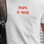 T-Shirt Blanc Papa Power Pour homme-1