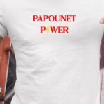 T-Shirt Blanc Papounet Power Pour homme-1
