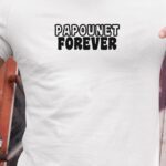 T-Shirt Blanc Papounet forever face Pour homme-1