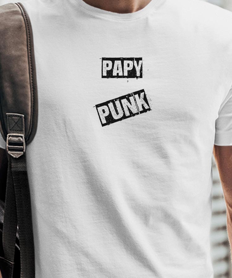 T-Shirt Blanc Papy PUNK Pour homme-1
