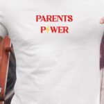 T-Shirt Blanc Parents Power Pour homme-1