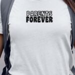 T-Shirt Blanc Parents forever face Pour femme-1