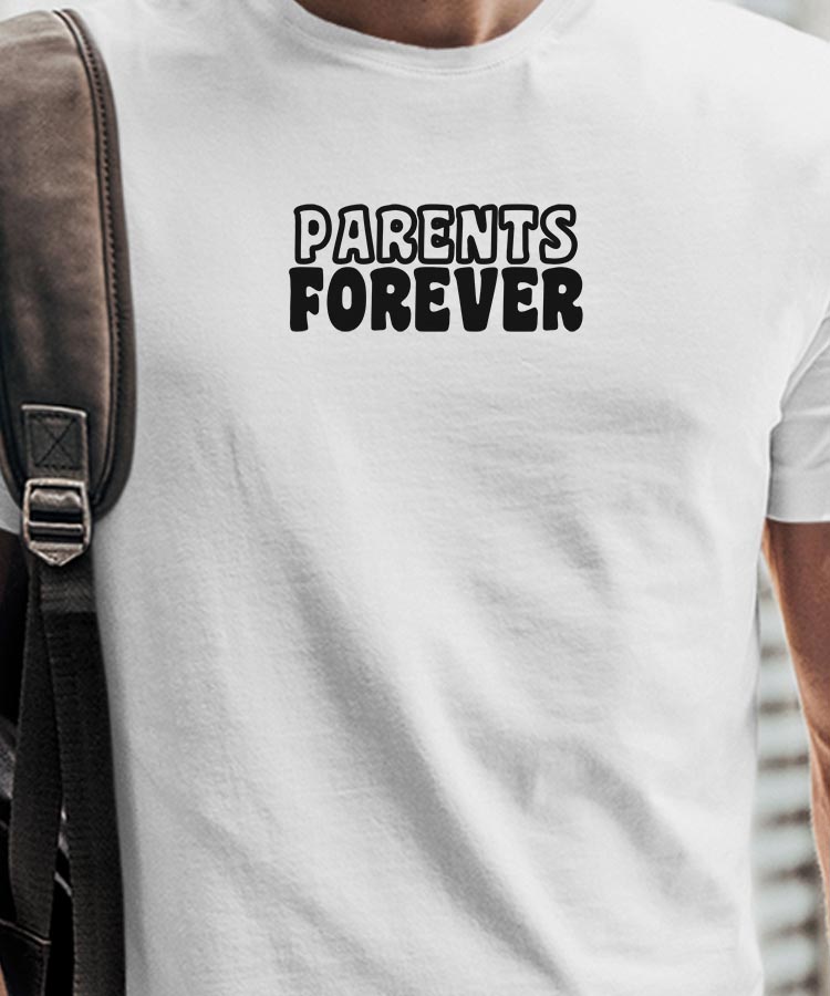 T-Shirt Blanc Parents forever face Pour homme-1