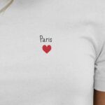 T-Shirt Blanc Paris Coeur Pour femme-2