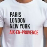 T-Shirt Blanc Paris London New York Aix-en-Provence Pour homme-2