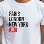T-Shirt Blanc Paris London New York Albi Pour homme-2