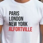 T-Shirt Blanc Paris London New York Alfortville Pour homme-2