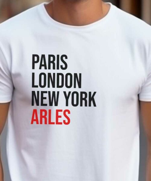 T-Shirt Blanc Paris London New York Arles Pour homme-2