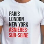 T-Shirt Blanc Paris London New York Asnières-sur-Seine Pour homme-2