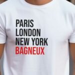 T-Shirt Blanc Paris London New York Bagneux Pour homme-2