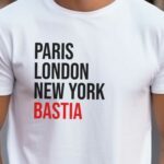 T-Shirt Blanc Paris London New York Bastia Pour homme-2