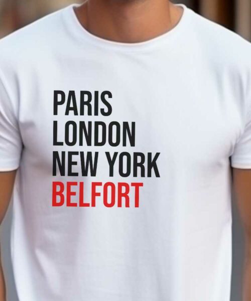 T-Shirt Blanc Paris London New York Belfort Pour homme-2