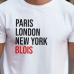 T-Shirt Blanc Paris London New York Blois Pour homme-2