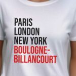 T-Shirt Blanc Paris London New York Boulogne-Billancourt Pour femme-2