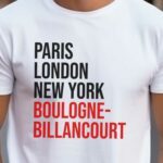 T-Shirt Blanc Paris London New York Boulogne-Billancourt Pour homme-2