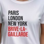 T-Shirt Blanc Paris London New York Brive-la-Gaillarde Pour femme-2