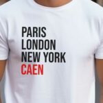 T-Shirt Blanc Paris London New York Caen Pour homme-2