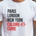 T-Shirt Blanc Paris London New York Caluire-et-Cuire Pour homme-2